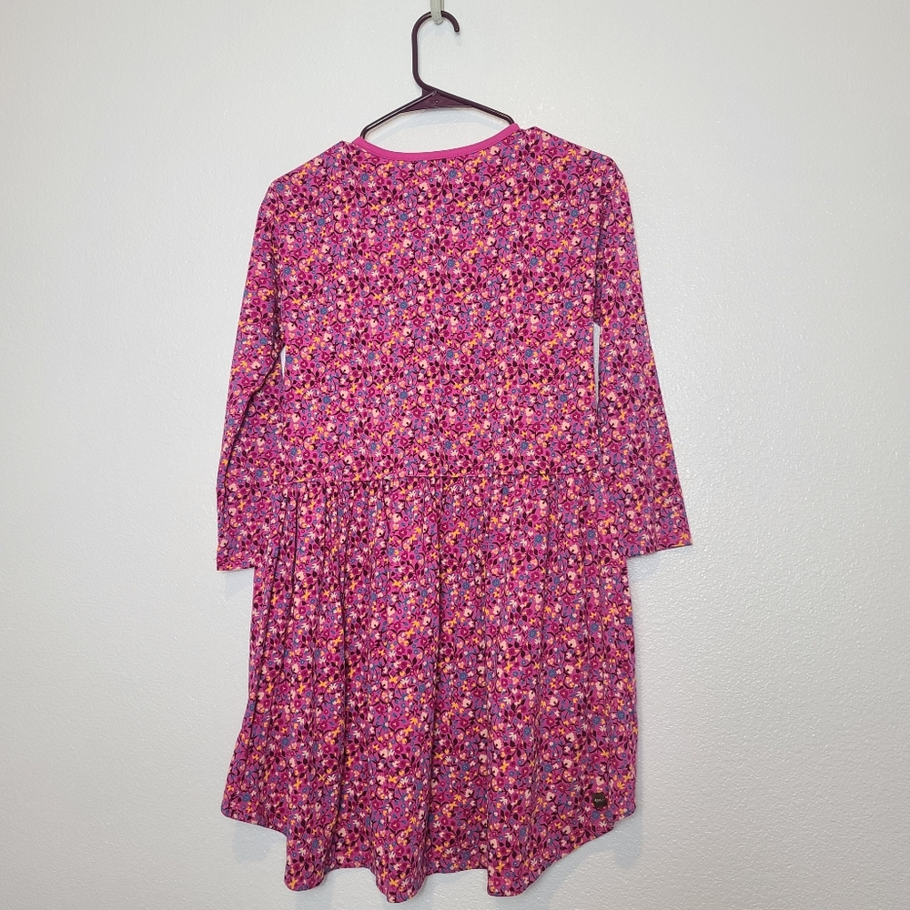 Tea Collection Kids Floral Hi-Low Cotton Pink Dress Size 12 - Picture 10 of 11